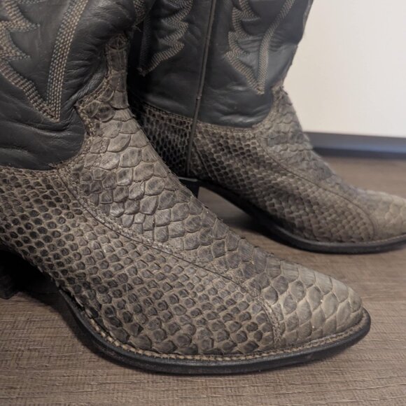 Womens Justin PYTHON SNAKE SKIN Cowboy Western Boots - Picture 3 of 11
